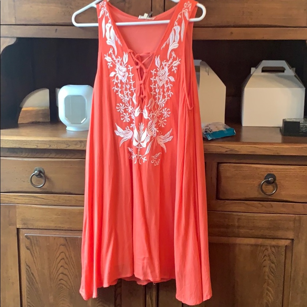 Peach colored dress